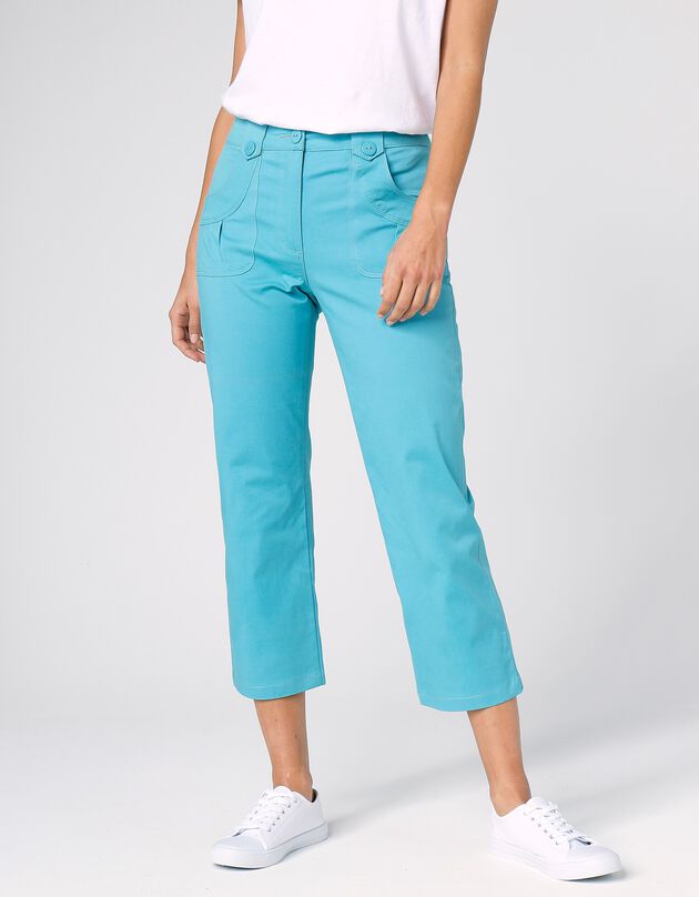 Pantacourt droit stretch (lagon)