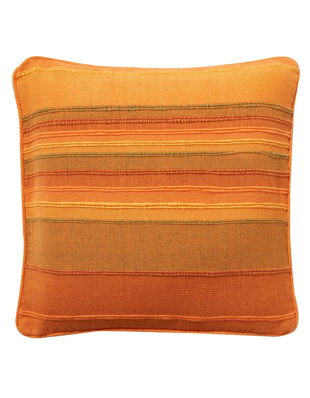 Housse coussin multicolore coton tissage artisanal - lot de 2 (orange)