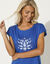 T-shirt tunique, imprimé placé (bleu / ciel)