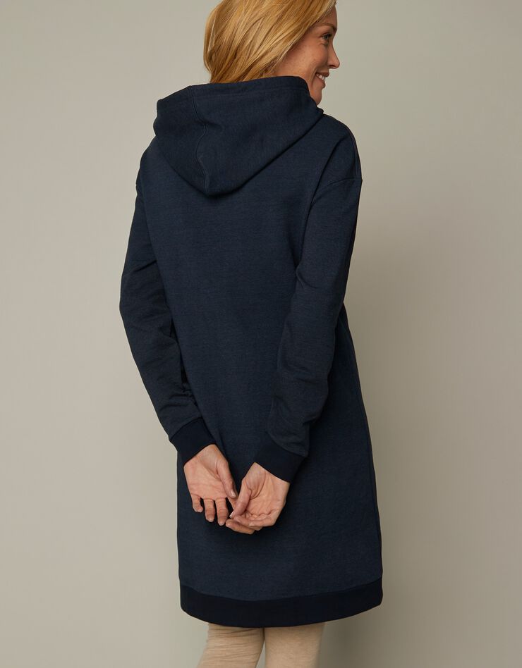 Robe à capuche, molleton gratté (indigo) Robe à capuche, molleton gratté (indigo)