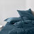 Linge de lit uni flanelle (bleu pétrole)
