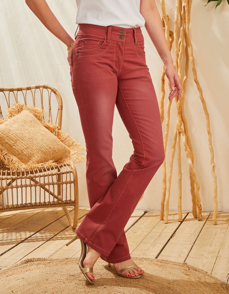 Jean coupe bootcut couleur stretch (paprika) Jean coupe bootcut couleur stretch (paprika)