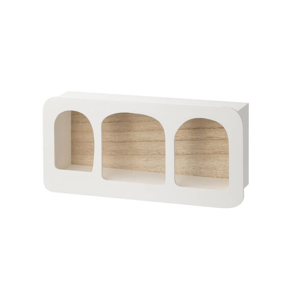 &Eacute;tag&egrave;re murale en bois forme arche (blanc)