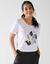 T-shirt manches courtes print placé (blanc)