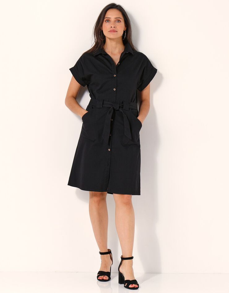Robe chemisier unie (noir)