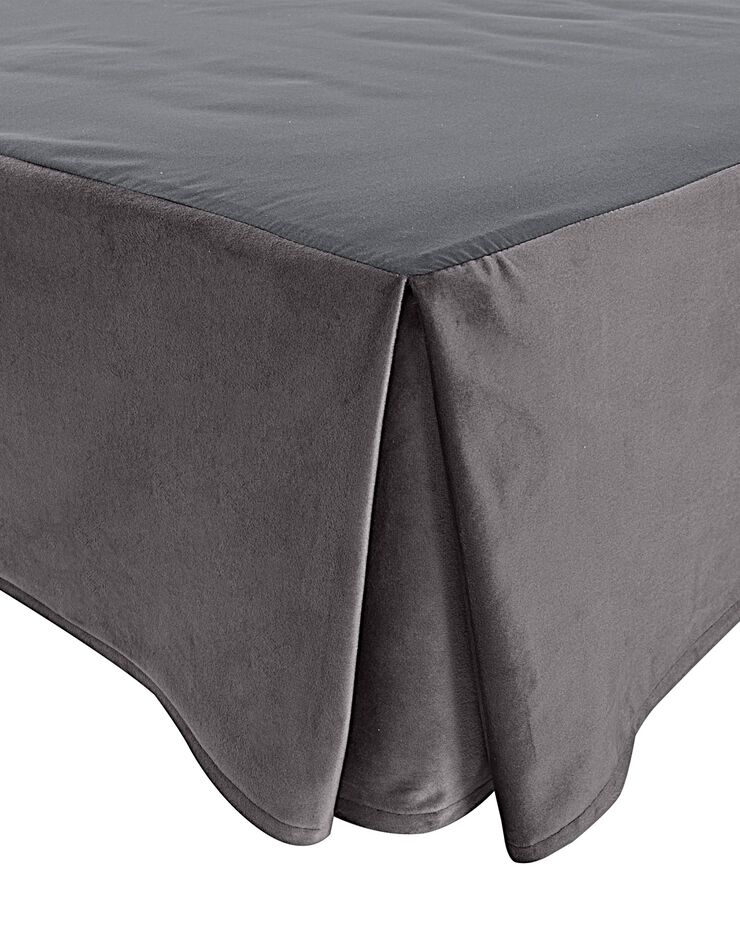 Cache-sommier intégral toucher velours (gris) Cache-sommier intégral toucher velours (gris)