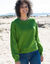 Pull col rond finitions écailles (vert)