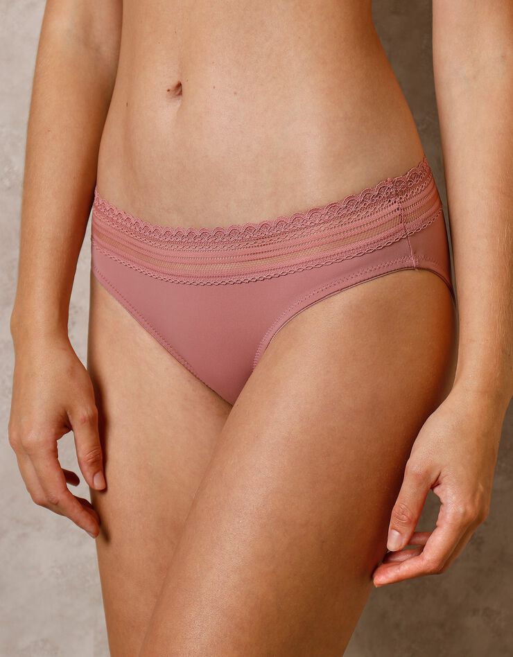 Culotte invisible microfibre et dentelle forme midi Albury - lot de 2 (bois de rose) Culotte invisible microfibre et dentelle forme midi Albury - lot de 2 (bois de rose)