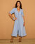 Robe longue en denim, évasée (bleached)
