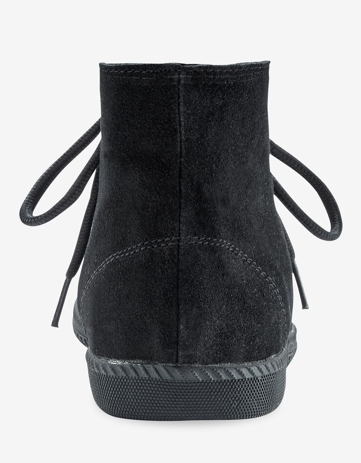 Bottines à lacet en croûte de cuir (noir) Bottines à lacet en croûte de cuir (noir)