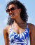 Maillot de bain 1 pièce, imprimé (bleu / écru)