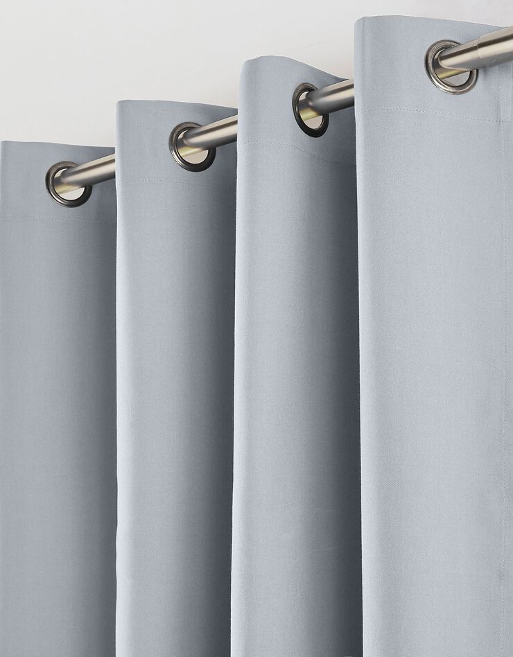 Rideau occultant bachette uni (gris perle)
