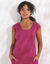 T-shirt maille unie, laçage épaules (violine)