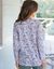 Haut de pyjama manches longues imprimé fleuri (parme / écru)