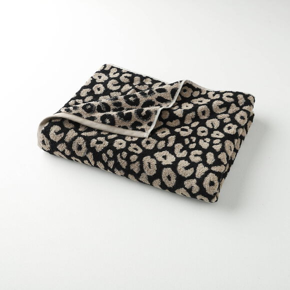 Serviette/couverture Dolce & Gabbana Motif Léopard – Noir Beige – 170x117cm