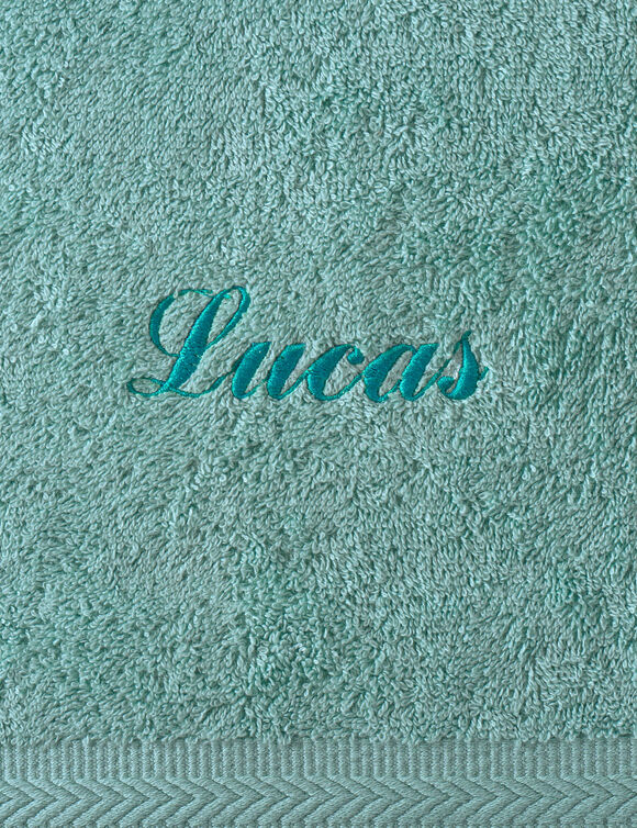 Collection serviettes de bain personnalisables confort moelleux (vert d'eau)