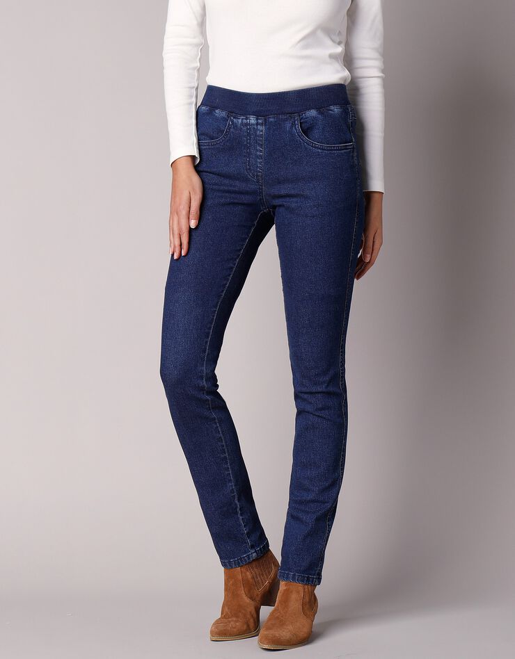 Jean "droit" ultra confort taille élastiquée (dark blue)
