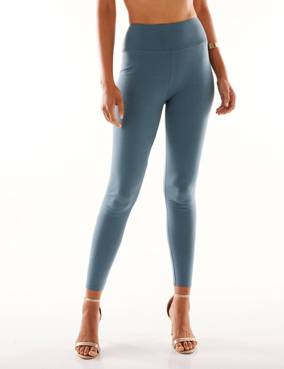 Legging taille haute, ventre plat (bleu paon)