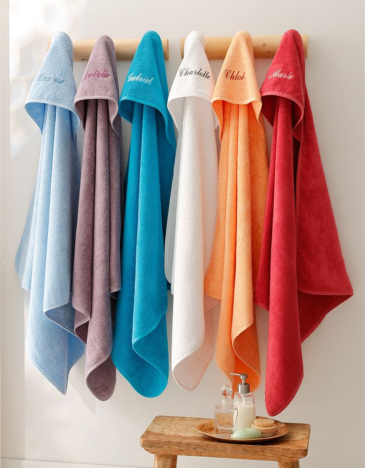 Cape de bain bébé personnalisable (bleuet)