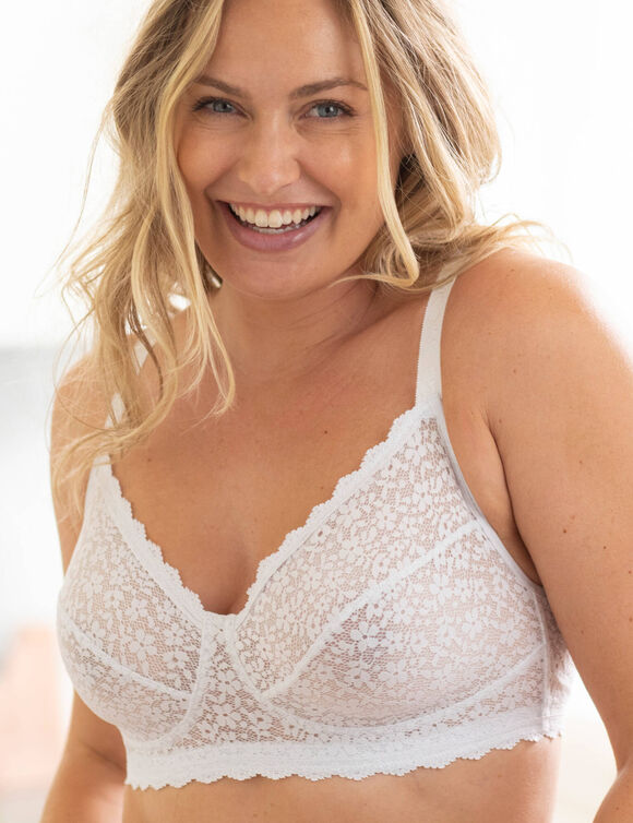 Soutien-gorge forme minimiseur sans armatures tout en dentelle - lot de 2  (blanc + blanc)