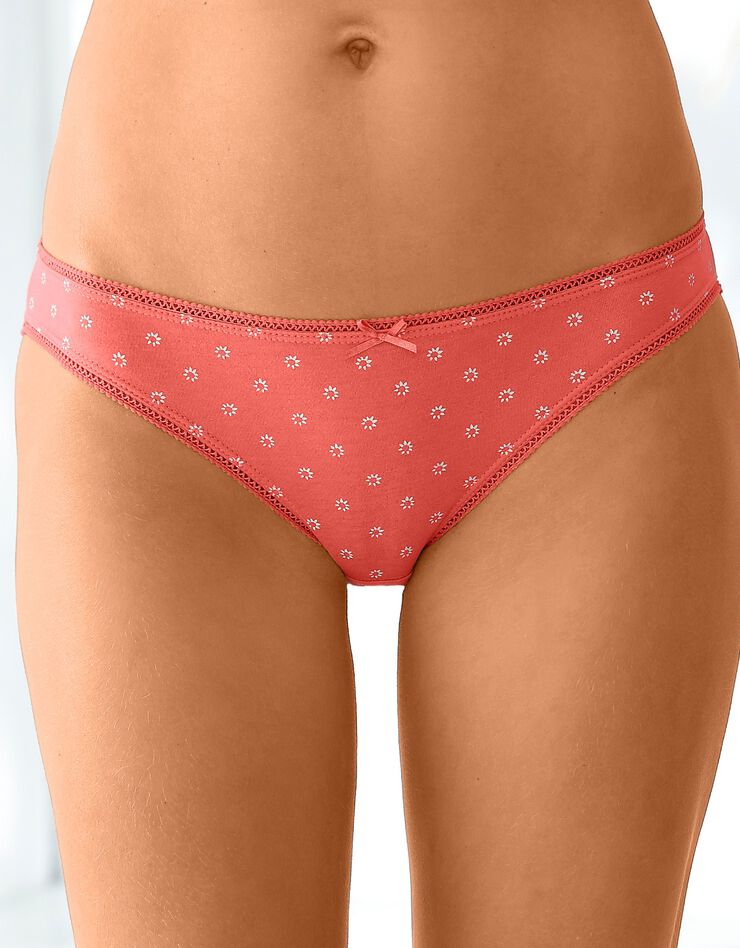 Slip coton imprimé motifs "plage" assortis – Lot de 4 (vert d'eau / corail) Slip coton imprimé motifs "plage" assortis – Lot de 4 (vert d'eau / corail)
