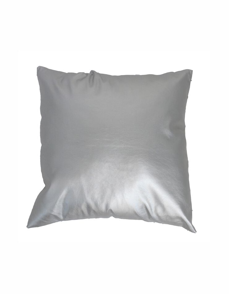 Coussin imprimé graphique métallisé - coton (blanc)