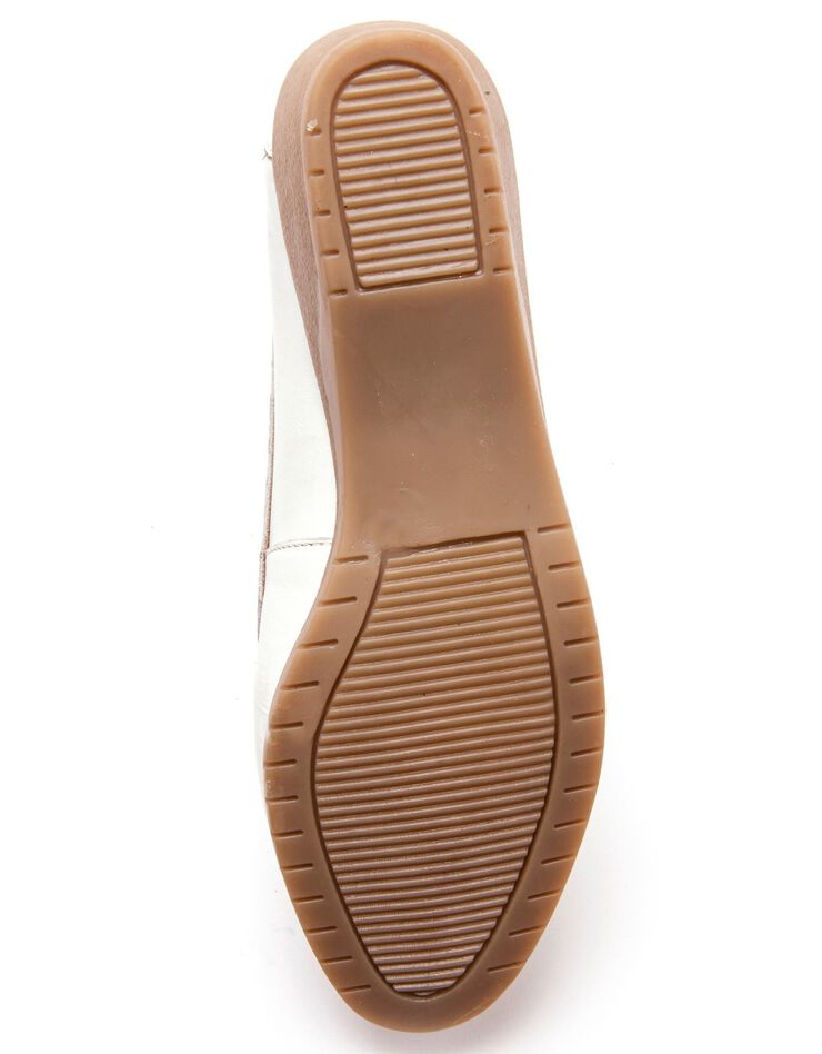 Mocassins "sans gêne" cuir grande largeur - blanc (blanc) Mocassins "sans gêne" cuir grande largeur - blanc (blanc)