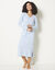 Chemise de nuit longue manches longues imprimé fleuri (bleu)