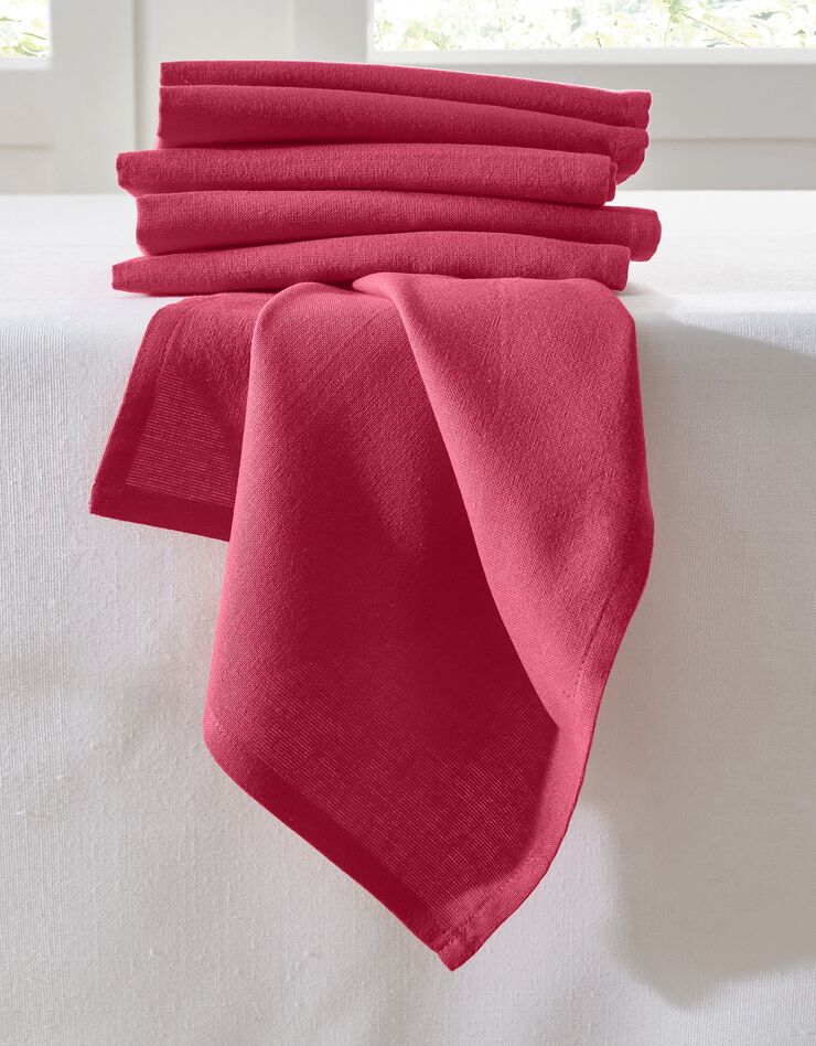 Serviette de table unie - lot de 6 (azalée) Serviette de table unie - lot de 6 (azalée)