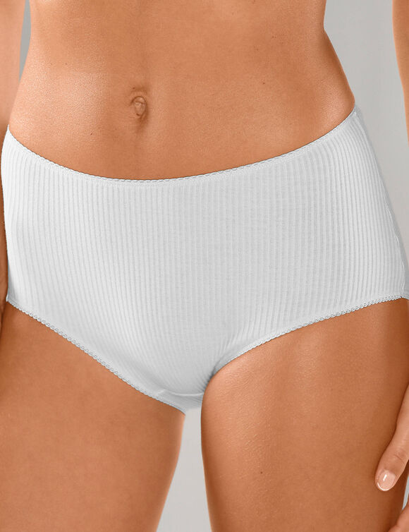 Culotte maxi c&ocirc;tes plates - lot de 6 (blanc)