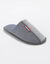 Chaussons mules unis bande rayée (gris)