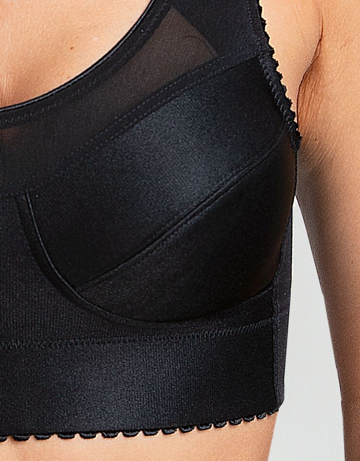 grand maintien souples Cotton Simplex sans armatures, noir Blancheporte