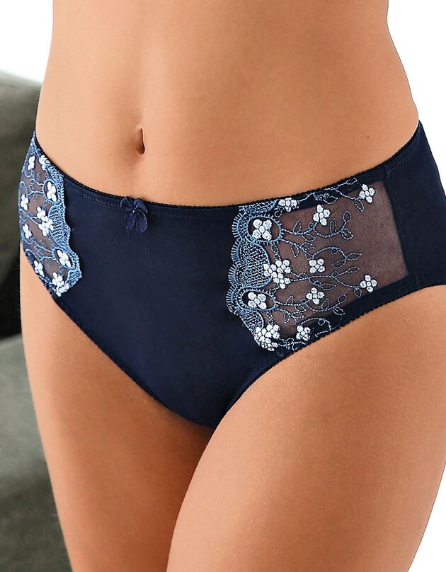 Culotte microfibre tulle brodé Caminata (marine)