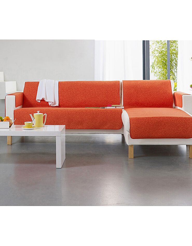 Protège-salon faux-uni antiglisse (orange)