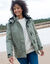 Parka imperméable doublée polaire unie (vert amande)