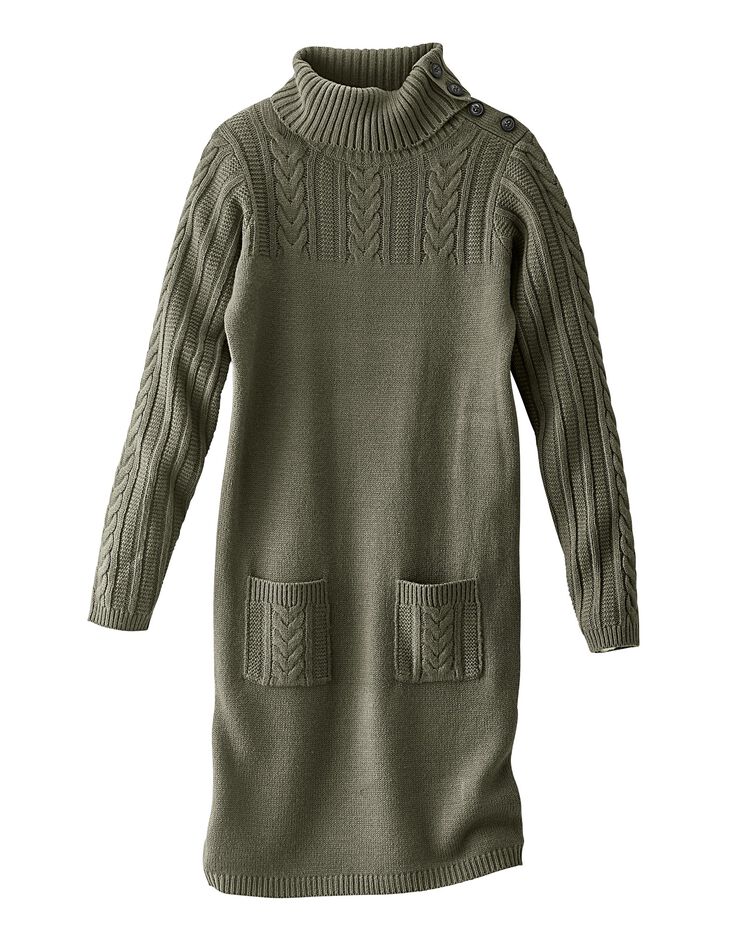 Robe pull maille torsadée (kaki) Robe pull maille torsadée (kaki)