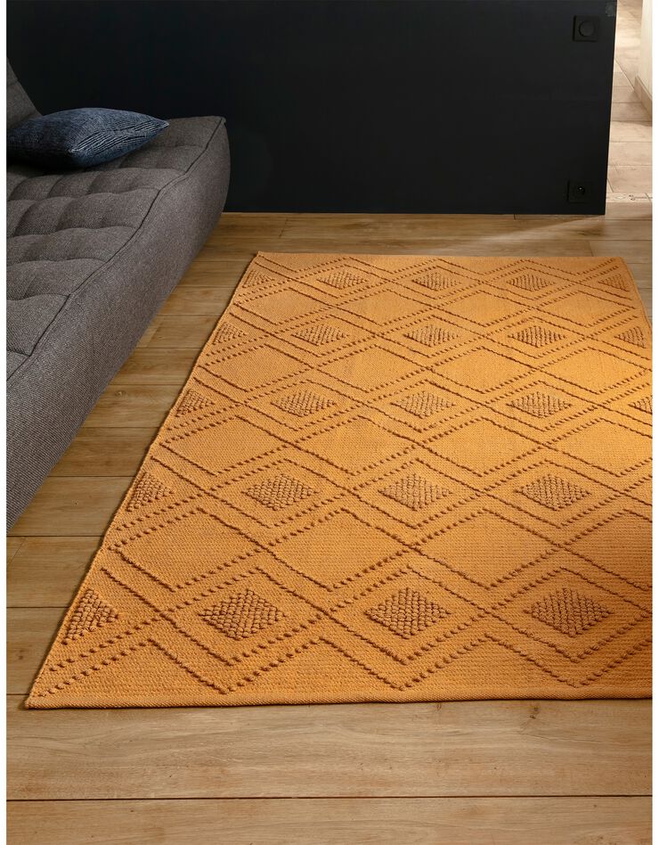 Tapis bouclette en coton imprimé (tabac)