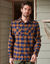 Chemise carreaux écossais flanelle (cuivre / marine)