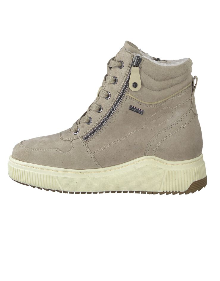 Bottines montantes nubuck à lacets zippées (taupe) Bottines montantes nubuck à lacets zippées (taupe)