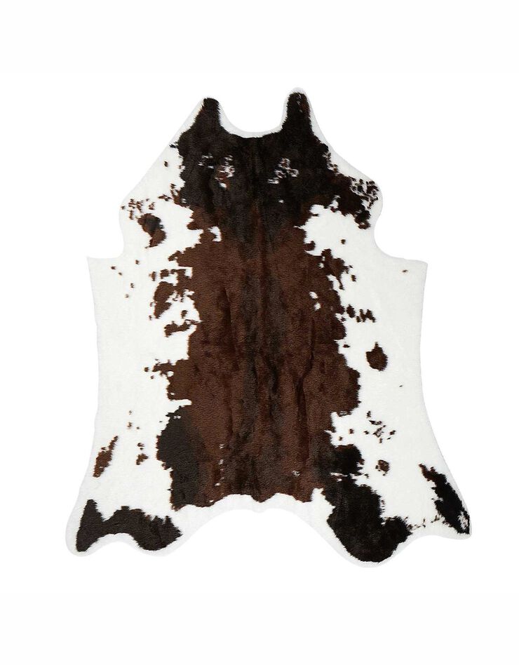 Tapis effet peau de vache (marron / blanc)