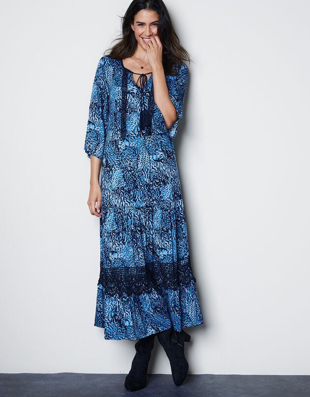 Robe imprimée (bleu)
