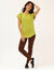 T-shirt col rond, manches courtes (vert anis)