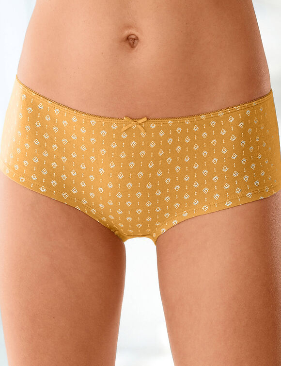 Shorty coton imprimé gamme "graphique" - lot de 4 (noir / miel)