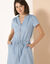 Robe longue col zippé, denim léger (bleached)