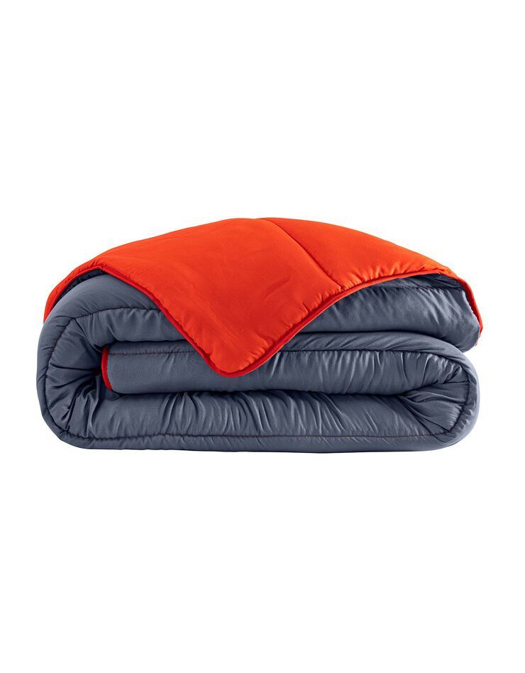 Couette bicolore microfibre 350g/m2 (anthracite / rouge)