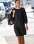 Robe droite manches 7/8ème unie (noir)