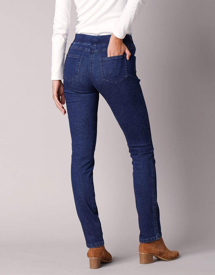 Jean "droit" ultra confort taille élastiquée (dark blue)
