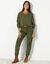 Pantalon 7/8ème, velours (kaki)