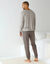 Pyjama coton ray&eacute; manches longues (gris)
