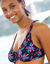 Haut de maillot de bain forme foulard imprimé Lokia - avec armatures flexibles  (noir / fuchsia)